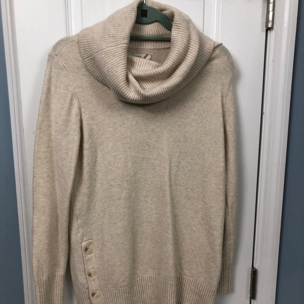 LOFT cowlneck sweater with side buttons.  used.  very comfy and warm.